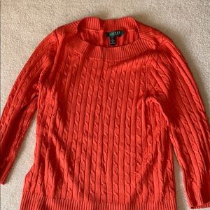 Lauren Orange Cable Sweater